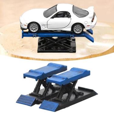Imagem de MERIGLARE Diorama em escala 1/64 com simulação de ferramentas de garagem, decoração em miniatura, suporte para exibição, micro cenário de garagem para maquetes, Elevador de Carros