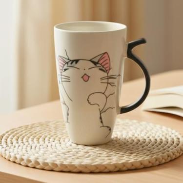 Imagem de Caneca De Cerâmica Chi's Sweet Home Gato 600ml Grande Café Leite Porta Trecos - Anime Fofa Presente (Brincando)