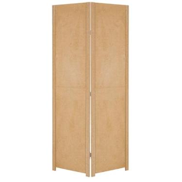 Imagem de 2 Biombo Sanfonado Repartido Divisor De Ambiente Folha Madeira Mdf Painel Separador Divisória Vazado Liso Fechado Horizontal(Liso Fechado)