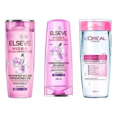 Imagem de L'Oréal Paris Elséve Hidra Hialurônico Kit - Shampoo + Condicionador + Água Micelar Kit-Unissex