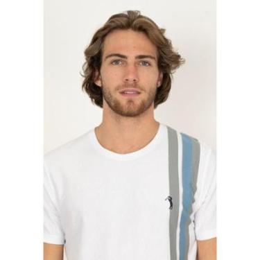 Imagem de Camiseta Listrada Aleatory Proud Branca-Masculino