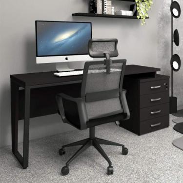 Imagem de Mesa Industrial Executiva Gaveteiro 1,50m a 1,72m Pre Pés Metal F5 - F