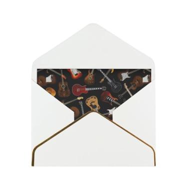 Imagem de SKKNT Cartões comemorativos impressos em guitarras para todas as ocasiões, convites de festa de aniversário de casamento, 12,7 x 15,2 cm