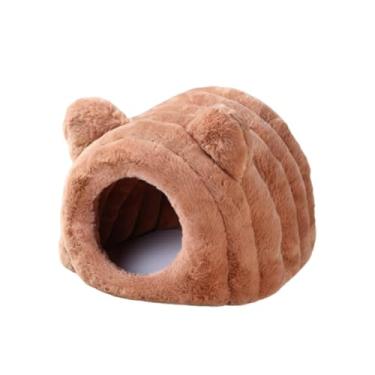 Imagem de Ioensy Casinha/Abrigo para Hamster, Casinha Fofa para, Macia e Adorável, Caverna para Pequenos Animais, Habitat para Chinchila, Porquinho-da-Índia e, Marrom