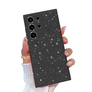 Imagem de TURYXIA Capa para Samsung Galaxy S25 Ultra, Purpurina Neon, Cor Brilhante, Fina, Macia, Com Suporte para Carregamento Sem Fio, Proteção Total da Câmera, Preta e Rosa Neon