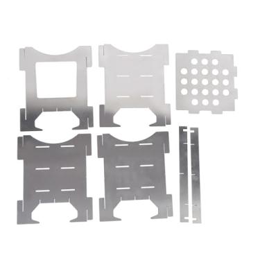 Imagem de Zerodis Fogão de Acampamento de Madeira de Aço Inoxidável Portátil, Fogão Portátil Dobrável do Piquenique do Montanhismo Ao Ar Livre