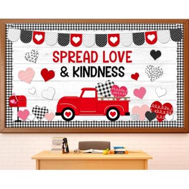 Imagem de Conjunto de quadro de avisos para o dia dos namorados, preto, branco, quadro de avisos, caminhão, coração, recortes, dia dos namorados, decoração de sala de aula, para escola, casa, escritório