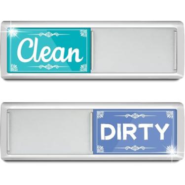 Imagem de Ímã Clean Dirty para lava-louças, verde e azul, placa suja para lavar louça, decoração de cozinha e acessórios para geladeira, forno, máquina de lavar