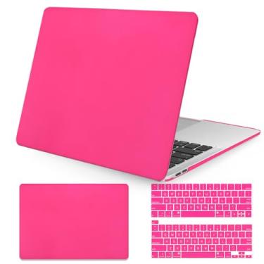 Imagem de Seorsok Compatível com MacBook Pro de 13 polegadas M2 2023, 2022, 2021-2016, A2338, M1, A2251, A2289, A2159, A1989, A1708, A1706, capa rígida de plástico e teclado, rosa-choque