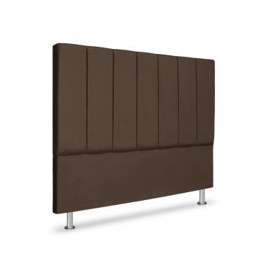 Imagem de Cabeceira Estofada Cama Box Casal 140 Cm Carla Premium - Veludo Marrom