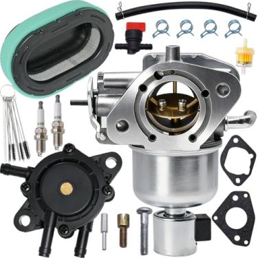 Imagem de Rebuiman Carburador 16 853 21S, 32 853 61S com filtro de ar, 2 velas de ignição e bomba de combustível para Kohler Alguns motores KT730 KT735 KT740 KT745 22HP-26HP substitui 12 853 21S, 32 853 477 S