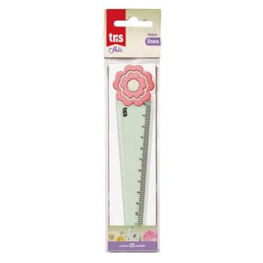 Imagem de Régua Plástica Transparente Holic Linea Delicata 12cm Tris Verde