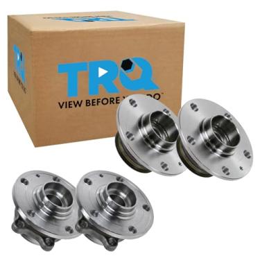 Imagem de TRQ Conjunto de rolamentos de cubo de roda dianteiro e traseiro compatível com Audi A3 2012-2014 Volkswagen Beetle 2008-2013 Golf 2010-2013 GTI Jetta 2006-2009 Rabbit
