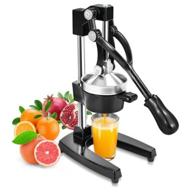 Imagem de Espremedor manual de ferro fundido, espremedor de suco de laranja, prensa cítrica manual resistente, espremedor de frutas cítricas comercial e doméstico para laranja, limão e romã, fácil de usar e