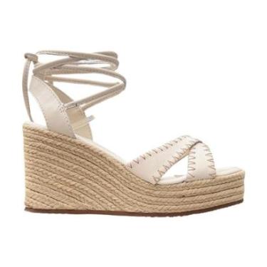 Imagem de Sandália Feminina Bottero Off White com Amarração e Salto Anabela-Feminino