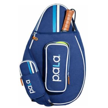 Imagem de P.ala Bolsa de padel e pickleball azul marinho para homens e mulheres mochila de estilingue de padel de tênis - ótima para padel, tênis, bola de raquete, squash e pickeball com gancho de cer