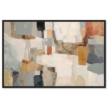 Imagem de Color Field Intersect III Impressão em tela Boho Wall Decor por Art Remedy, moldura preta, 38 x 25 cm