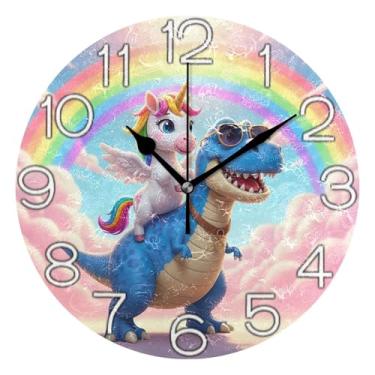 Imagem de GAIGEO Relógio de parede analógico decorativo divertido alimentado por bateria relógio de sala de aula, sala de estar, decoração de parede moderna, número de relógio branco com Kedu, 25 cm, ponteiros