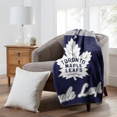 Imagem de Northwest Manta oficialmente licenciada do time Toronto Maple Leafs NHL 116 cm × 152 cm – Manta de microfibra licenciada com logotipos de hóquei para fãs, dormitórios, poltronas de dia de jogo e