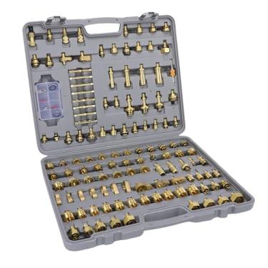 Imagem de Keenso Kit de Detector de Vazamento AC, 122PCS Kit de Ferramentas de Reparo de Detecção de Vazamento AC Automotivo Com Latão Multifuncional para de Ar Condicionado Automotivo