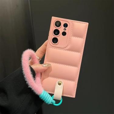 Imagem de Capa com cordão para Samsung Galaxy S24 S23 S25 Ultra S22 Plus S21 S20 Fe A54 A55 A15 A34 (para S22 Plus/Rosa)