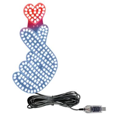 Imagem de Luz LED Em Forma De Coração Para | Decorativo de Ambiente Dinâmico Plug-in - Decoração Automóvel - Para Para-brisas Janelas Portas de e Caminhão, Presente para Noite dos Namorados e Condução