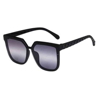 Imagem de Óculos de Sol de Armação Grande em Cores Vibrantes para Homens e Mulheres, Ideais para Esportes ao Ar Livre, Corrida e Ciclismo, Preto com Degradê Cinza