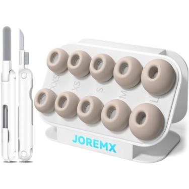 Imagem de joremx 5 pares de pontas auriculares de substituição de silicone para AirPods Pro 3 (2025) com caneta de limpeza, tela protetora de poeira integrada, USB-C (2025) - 5 tamanhos (PPS/P/P/M/G) - pedra