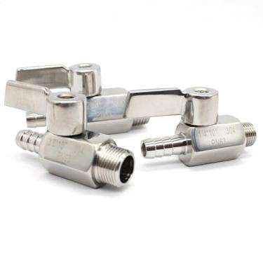 Imagem de SS304 1/8 1/4 3/8 1/2 3/4 7-20 mm Mangueira Mini válvula de esfera sanitária acessórios de tubulação caseira com alça de aço inoxidável macho 1 peça (3I4 polegadas X 18 mm 241g)