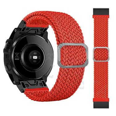 Imagem de ZEDEVB Pulseira de nylon com gancho e laço de 26 mm para Garmin Enduro Fenix 6 6XPro 5 5X Plus/Tactix Delta/MK2i/Fenix 7 7X Pulseira inteligente (N,26 mm Descent Mk2 MK1)