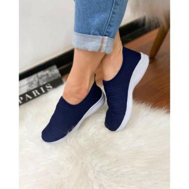 Imagem de Tênis Meia Feminino Slip-On Bordado - Annabê Calçados, Laranja, 38