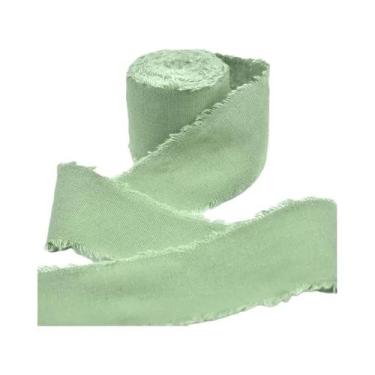 Imagem de Fita De Algodão E Linho Com Bordas Desfiadas Cortadas À Mão 4CMx5M Par