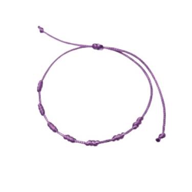 Imagem de Pulseira Roxo De Sete 7 Nós Kabbalah Para Afastar O Mal, Tira Olho Gordo - Oferta