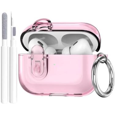Imagem de OTOPO Capa transparente para Airpods Pro 2/1 com kit de limpeza, capa protetora transparente de TPU macio para AirPods Pro 2ª geração para Apple Airpods Pro 2023/2022/2019 capa de carregamento