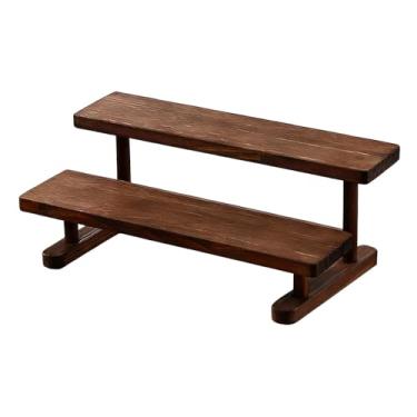 Imagem de Generic Suporte de madeira para exibição de figuras, expositor multifuncional para decoração, suporte para cupcakes, organizador de perfumes para, 2 Níveis
