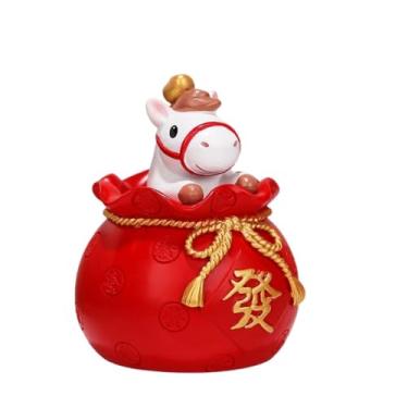 Imagem de Horse Statue Decorative Jar, Cute Pony Design Figurines With Storage Bag, Mini Resin Animal Shape Home Desk Decoration & Car Ornament, Ideal New Year Gift (Style A)
