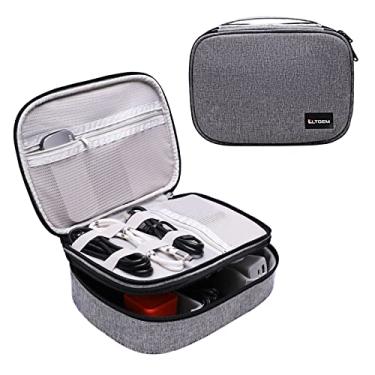 Imagem de LTGEM Organizador eletrônico pequeno organizador de cabos de viagem para acessórios eletrônicos, cabos, discos rígidos, USB, cartão SD, carregador, telefone, carregador portátil, fone de ouvido