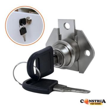 Imagem de Kit 3 Fechadura 22mm Porta Gaveta Armário Móveis Com Chaves - PowerFer