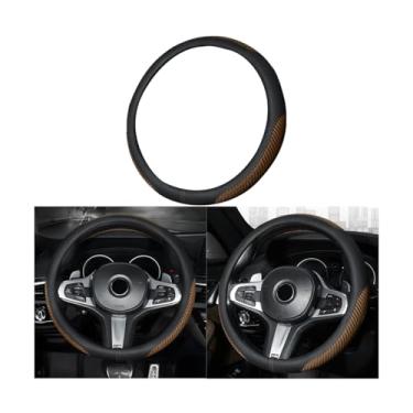 Imagem de Mandark Capa de volante de carro, protetor de volante de veículo de couro respirável para 14,5 a 15 polegadas, capa de proteção de volante automotivo antiderrapante, universal para caminhão, SUV, van