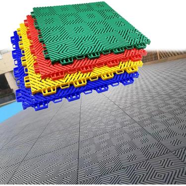 Imagem de Quadra De Basquete Para Sala De Jogos, Telha De Garagem Modular Tapete Antiderrapante De Quebra-cabeça De Cores Intertravadas, Piso à Prova De Intempéries Para Deck, Quintal, Orange, 1 piece