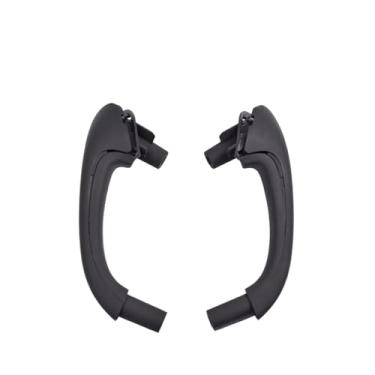 Imagem de Frente do carro esquerda/direita interior porta puxar cobre alças guarnição Compatível com benz w203 classe alpaca cinza preto(Black-Front)