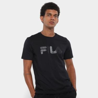 Imagem de Camiseta Fila Letter Premium III Masculina, Preto, Chumbo, P