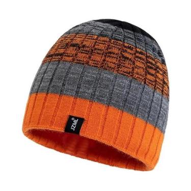 Imagem de Gorro Tricotado Unissex Com Listras Coloridas Para Inverno, Casual, Es