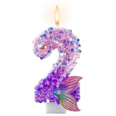 Imagem de Vela de aniversário sereia número 2