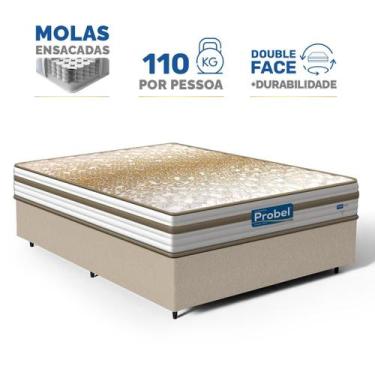 Imagem de Cama Box com Colchão de Molas Ensacadas Double Face Pillow Euro Alfa P