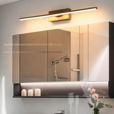 Imagem de GZZBMY Lâmpada de espelho LED Lâmpada de parede com controle remoto Lâmpada de parede regulável Rotação 315° Iluminação de parede sem fio para banheiro sala de estar escada Iluminação de imagem