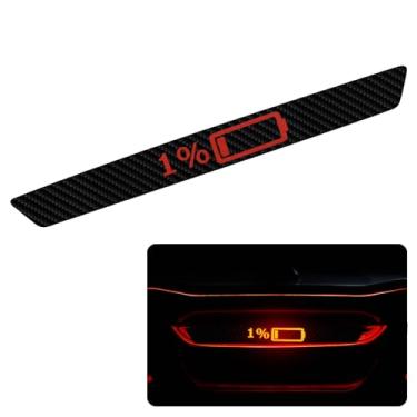 Imagem de Ongfuwu Adesivo de luz de freio alto, adesivo impermeável de fibra de carbono para carro, terceira luz de freio, adesivo autoadesivo para decoração de luz traseira para a maioria dos veículos