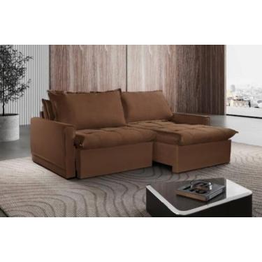 Imagem de Sofá Cama Amsterdã Caixa Zero 220m Retrátil e Reclinável Movenzo Estof