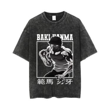 Imagem de Camiseta Masculina Oversize Anime Baki Haman Harajuku Vintage 100% Alg