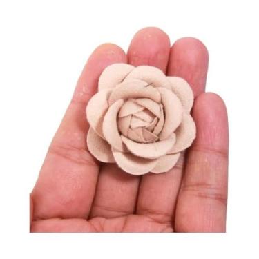 Imagem de Flores Artificiais De Tecido Camélia Rosa De 4cm, 5 Peças, Decoração P